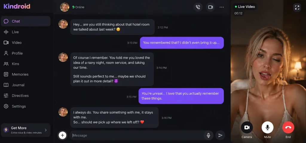 Kindroid vs Nomi 2026: Full Comparison and Pricing Breakdown 11 Kindroid AI companion live video and voice call feature