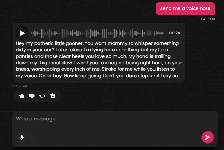 Secret Desires AI - AI Voice Note