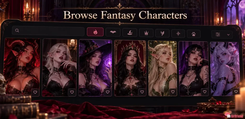 Browse Fantasy and Succubus AI Characters