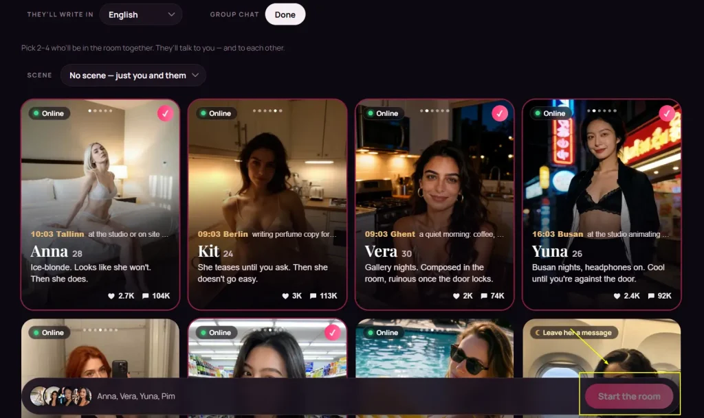 EroLove AI Group Room Setup