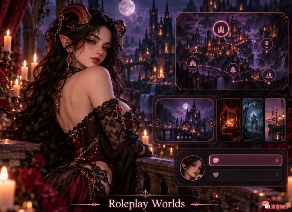 Succubus AI Girlfriend in Interactive Fantasy Roleplay Worlds